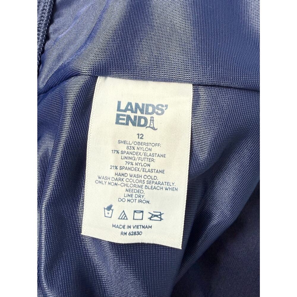 Lands End 12 Swim Skirt Navy Blue Ruched Tie Sides Built In Brief - Picture 7 of 9